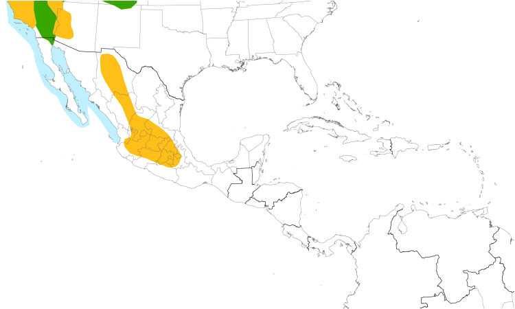 Range Map (Central): Clark's Grebe