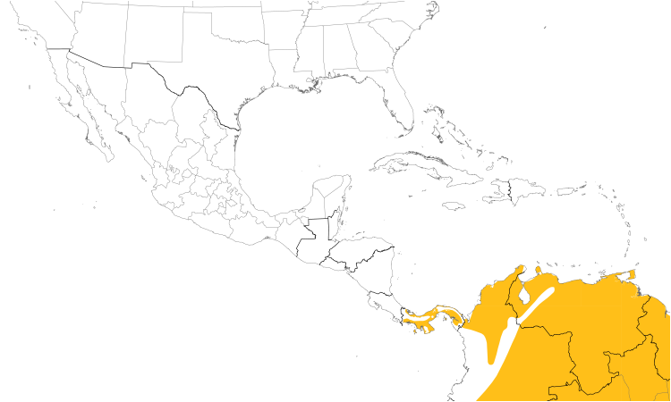 Range Map (Central): Yellow-crowned Parrot
