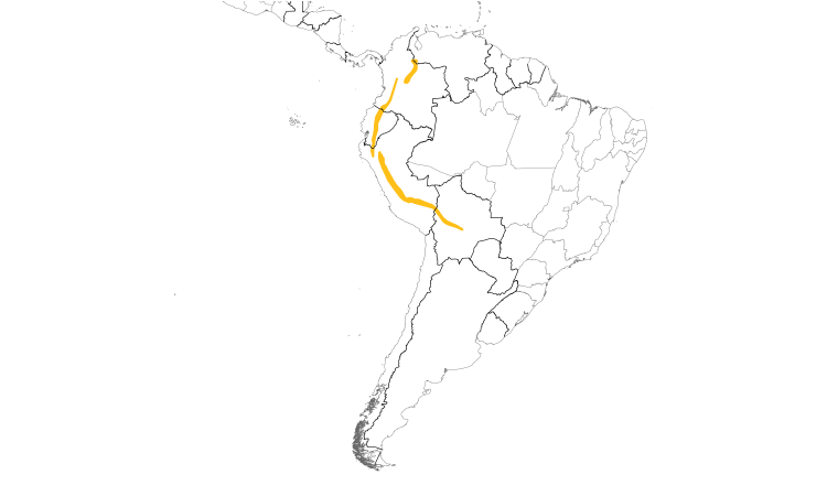 Range Map (South): Scarlet-bellied Mountain-Tanager