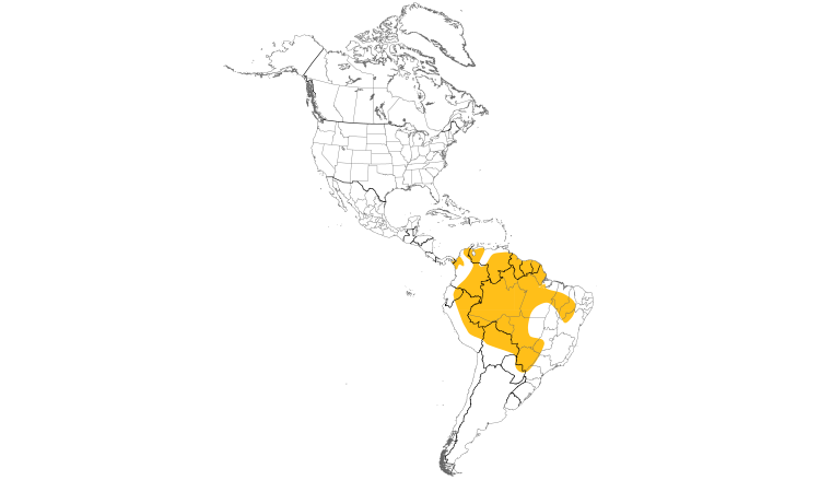 Range Map (Americas): Red-and-green Macaw