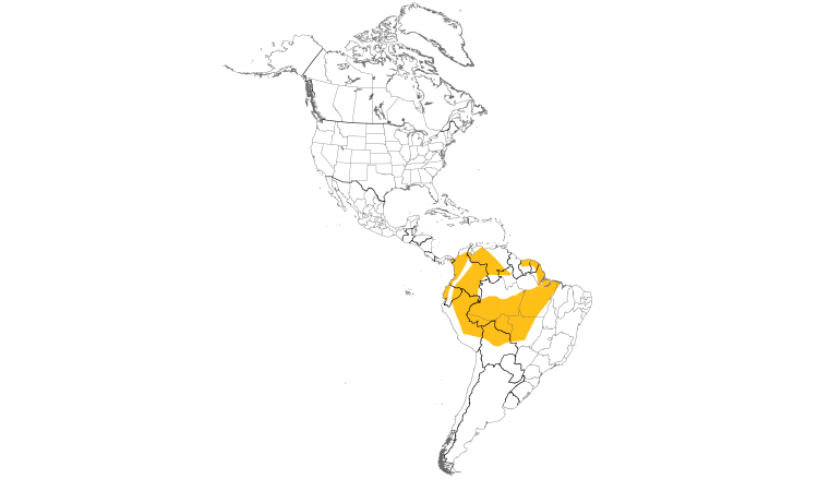 Range Map (Americas): Chestnut-fronted Macaw