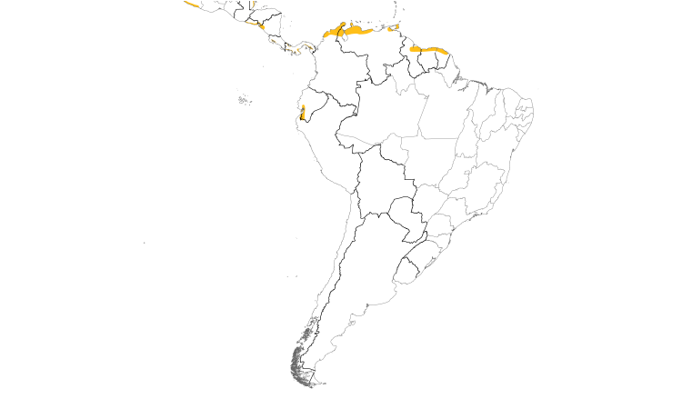 Range Map (South): Rufous-necked Wood-Rail