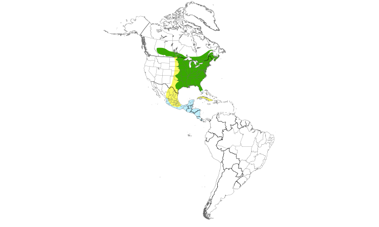 Range Map (Americas): Ruby-throated Hummingbird