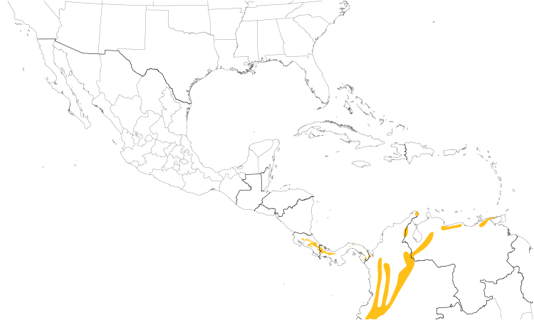 Range Map (Central): Three-striped Warbler