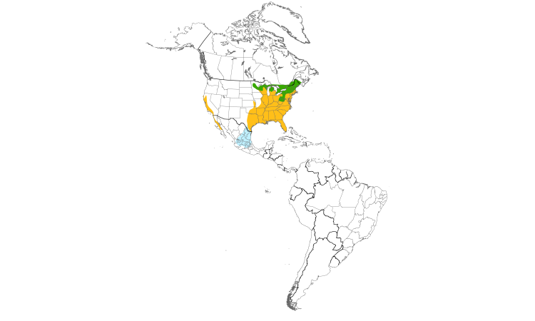 Range Map (Americas): Red-shouldered Hawk