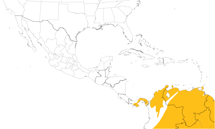 Range Map (Central): Yellow-rumped Cacique