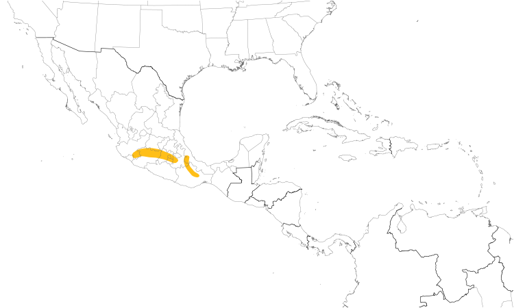 Range Map (Central): Gray-barred Wren
