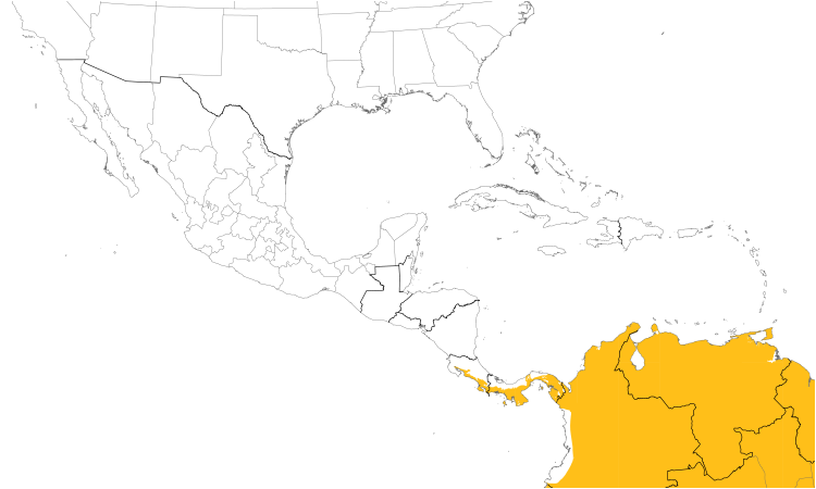 Range Map (Central): Southern Beardless-Tyrannulet