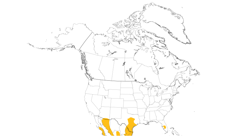 Range Map (North): Crested Caracara