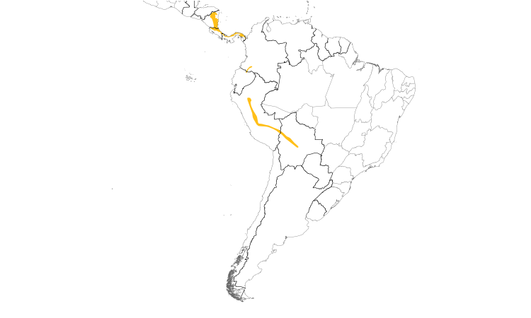 Range Map (South): Carmiol's Tanager
