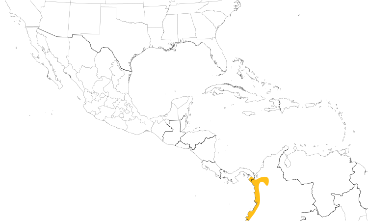 Range Map (Central): Lemon-spectacled Tanager