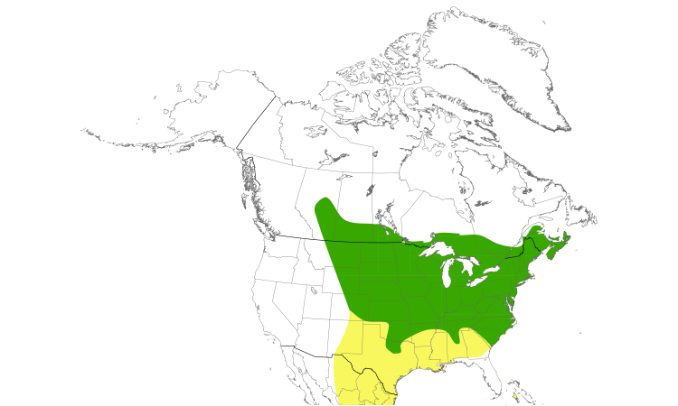 Range Map (North): Black-billed Cuckoo