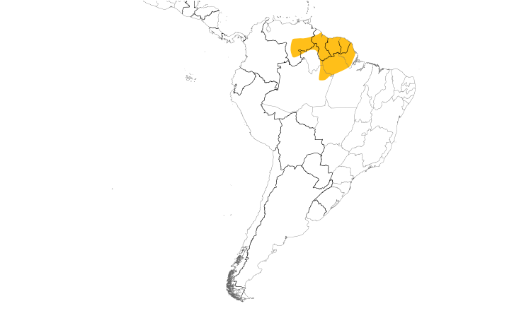 Range Map (South): White-throated Manakin