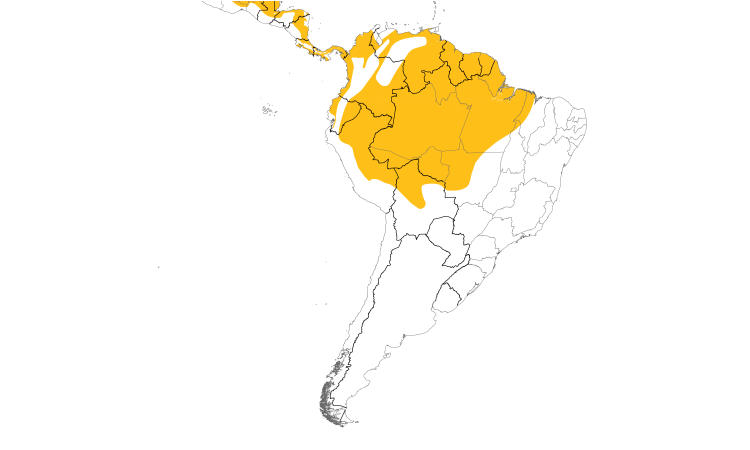 Range Map (South): Blue-black Grosbeak