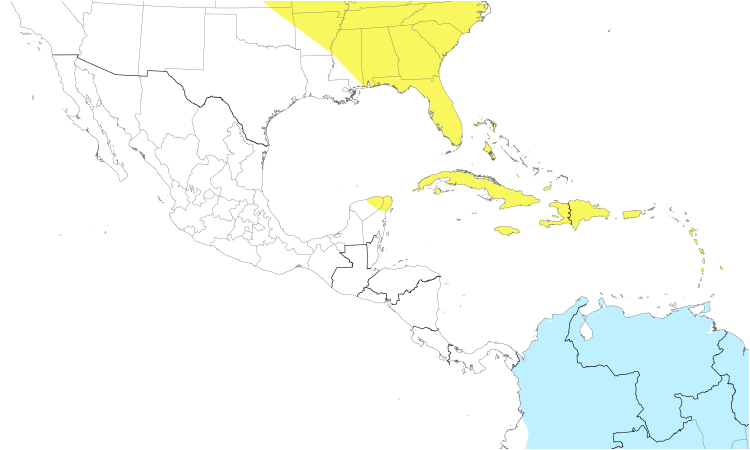 Range Map (Central): Blackpoll Warbler
