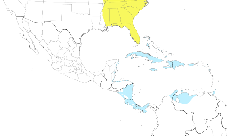 Range Map (Central): Cape May Warbler