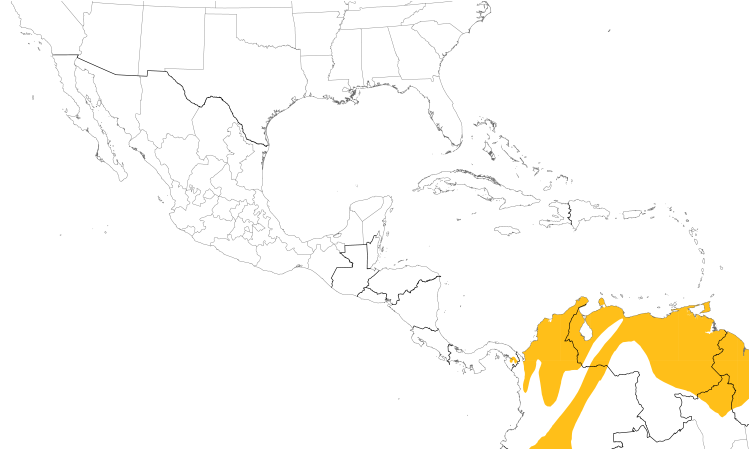 Range Map (Central): Black-capped Donacobius
