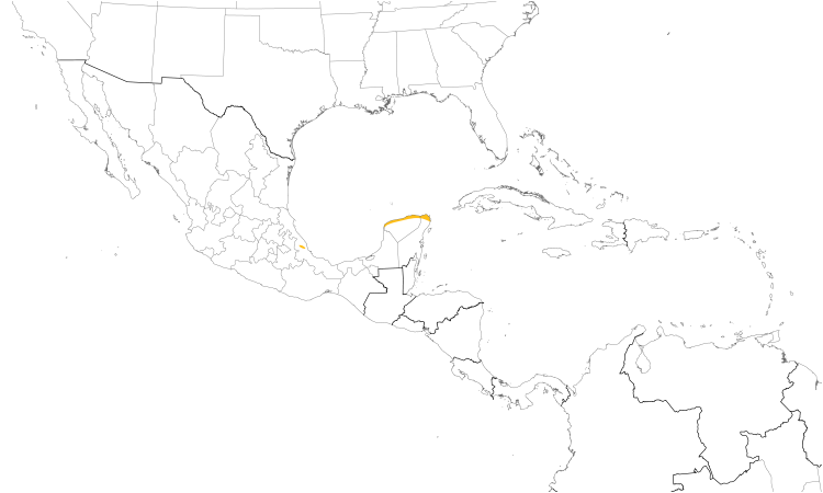 Range Map (Central): Mexican Sheartail