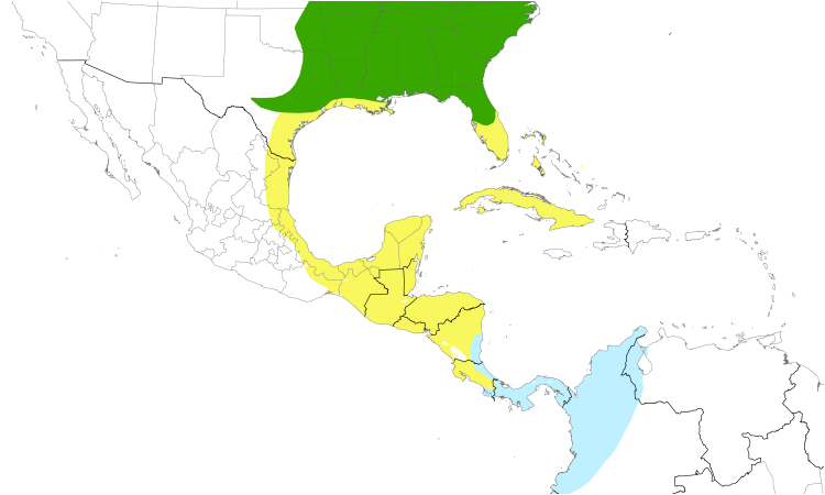 Range Map (Central): Acadian Flycatcher