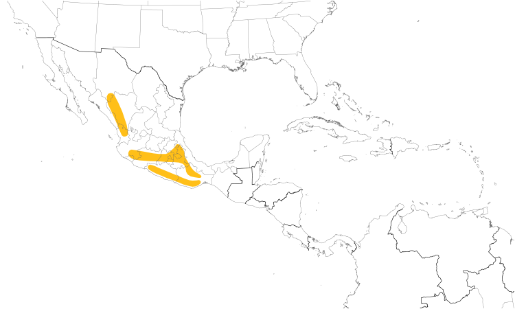Range Map (Central): Red Warbler
