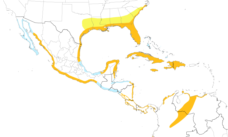 Range Map (Central): White Ibis