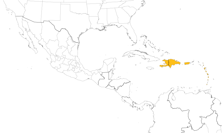 Range Map (Central): Antillean Euphonia