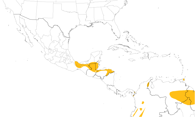 Range Map (Central): Orange-breasted Falcon