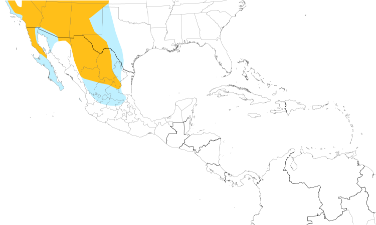 Range Map (Central): Prairie Falcon