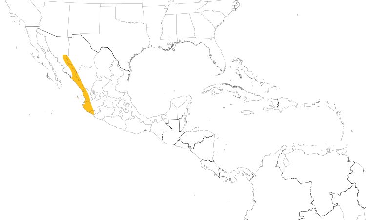 Range Map (Central): Mexican Parrotlet