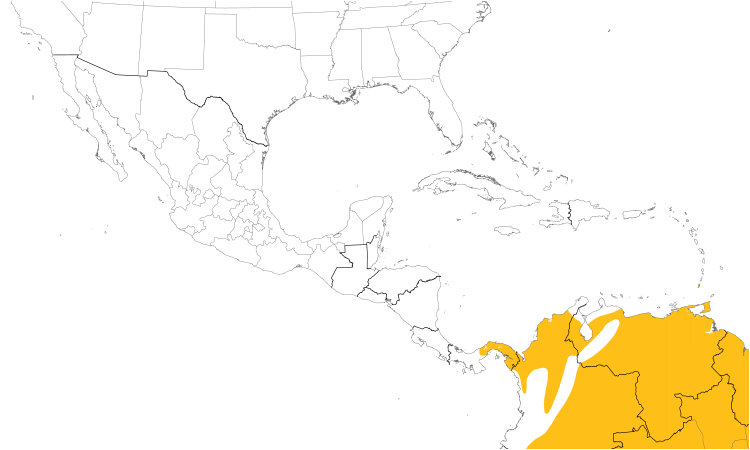 Range Map (Central): Rufous-breasted Hermit