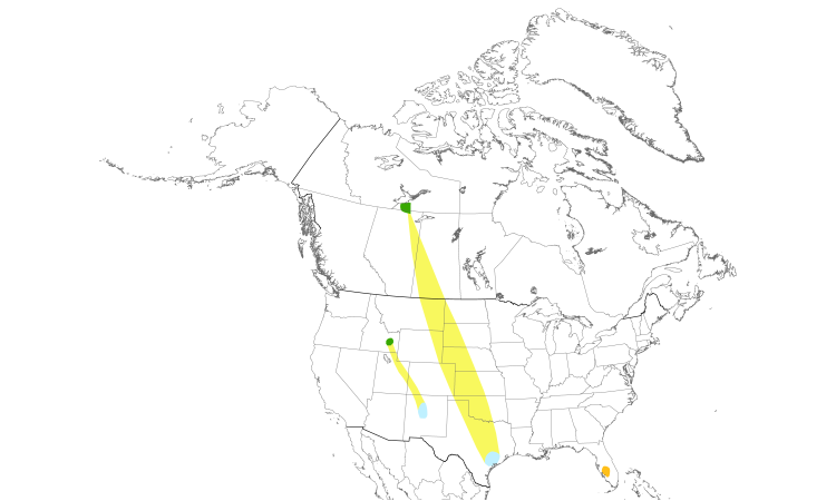 Range Map (North): Whooping Crane