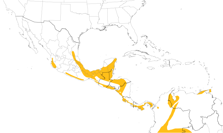 Range Map (Central): Red-crowned Ant-Tanager