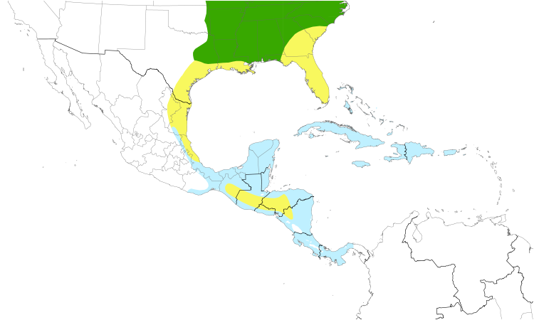 Range Map (Central): Worm-eating Warbler