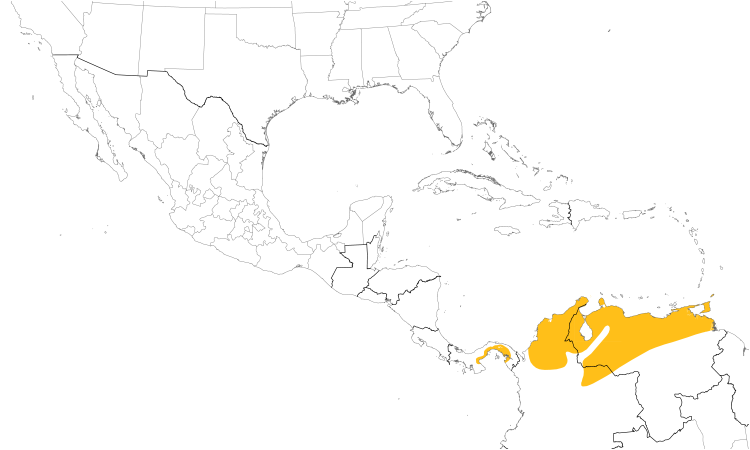 Range Map (Central): Golden-fronted Greenlet