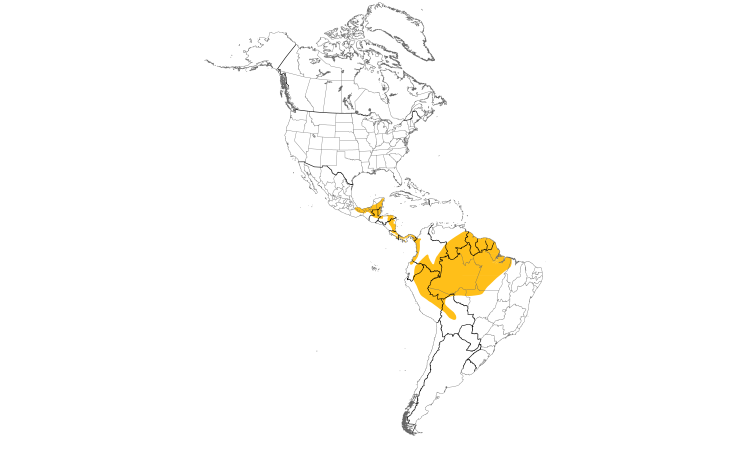 Range Map (Americas): Tawny-crowned Greenlet