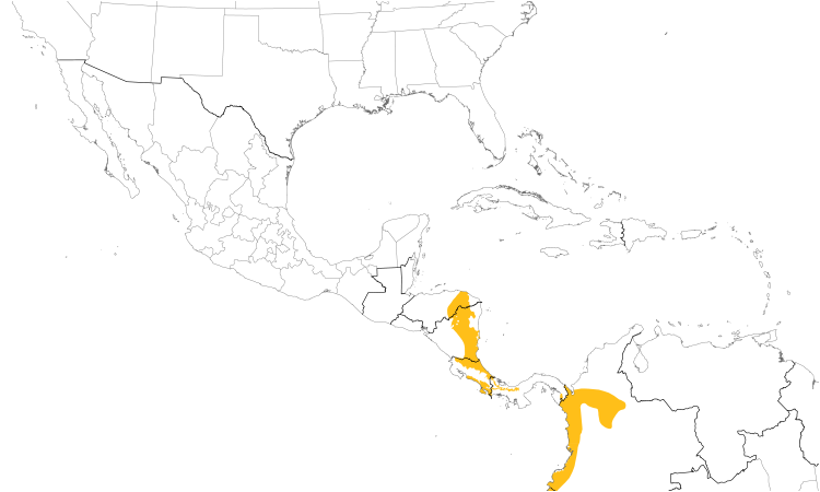 Range Map (Central): Streak-chested Antpitta