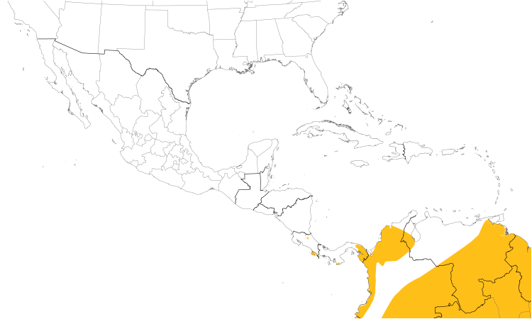 Range Map (Central): Red-throated Caracara