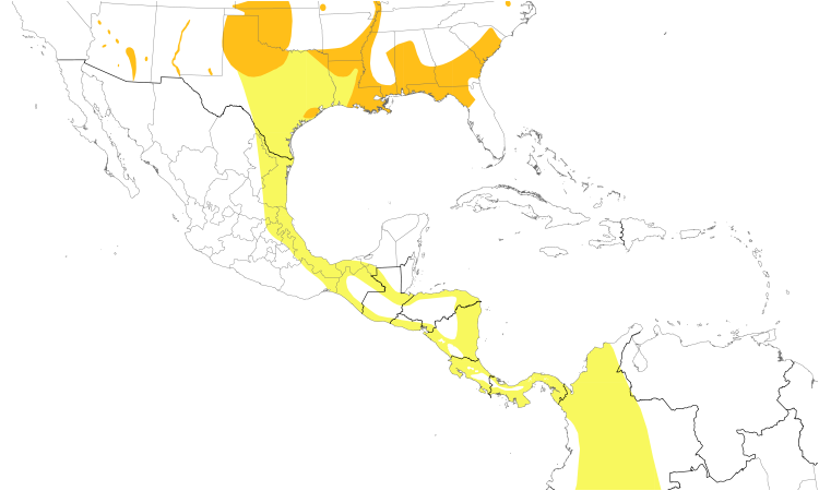 Range Map (Central): Mississippi Kite