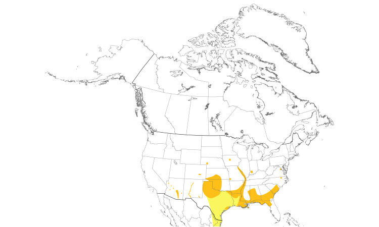 Range Map (North): Mississippi Kite