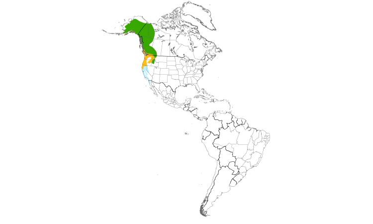 Range Map (Americas): Varied Thrush