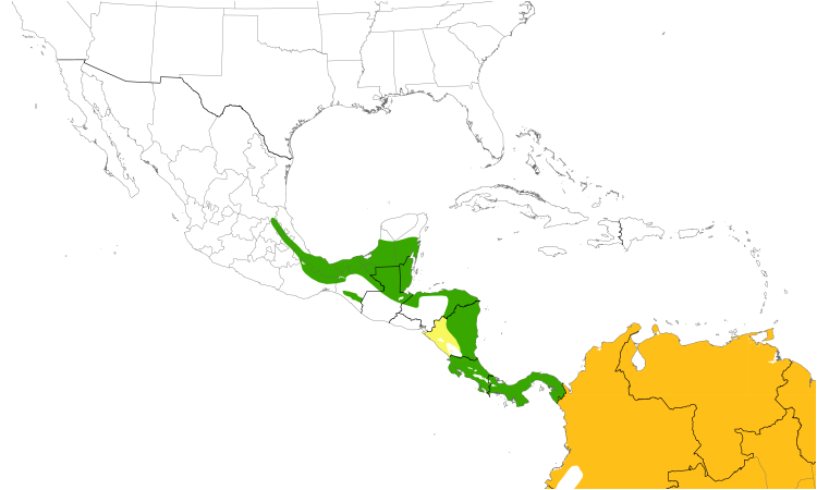 Range Map (Central): Piratic Flycatcher