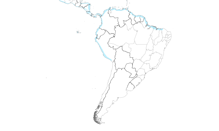 Carte de répartition  (South): Bécassin roux