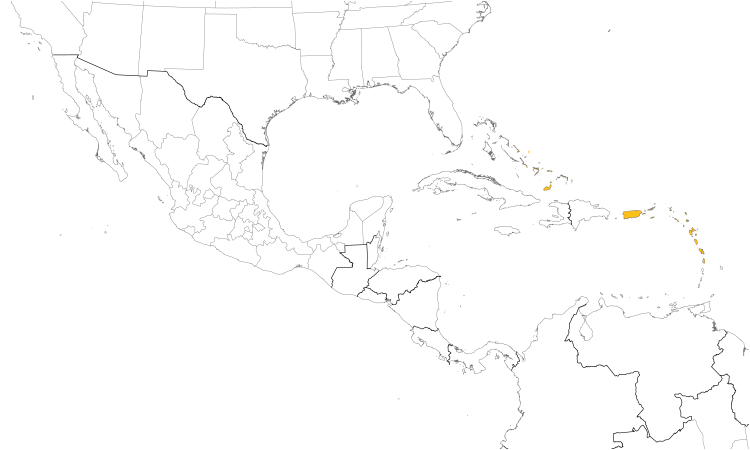 Range Map (Central): Pearly-eyed Thrasher