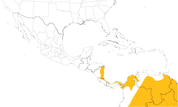 Range Map (Central): Green Ibis