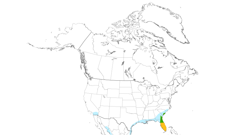 Range Map (North): Wood Stork