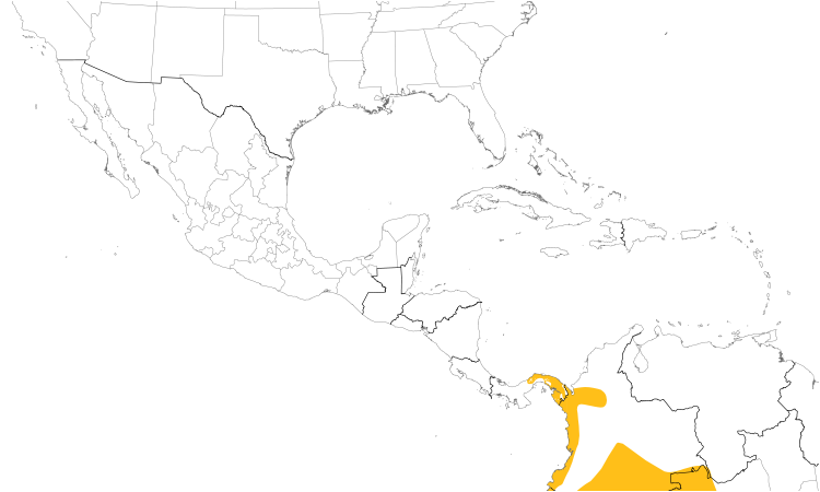 Range Map (Central): Moustached Antwren