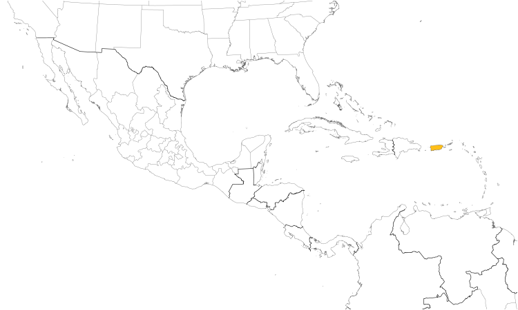 Range Map (Central): Puerto Rican Tanager