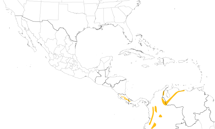 Range Map (Central): Highland Tinamou