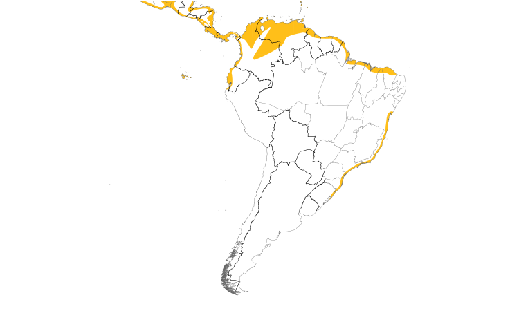 Range Map (South): Yellow-crowned Night-Heron