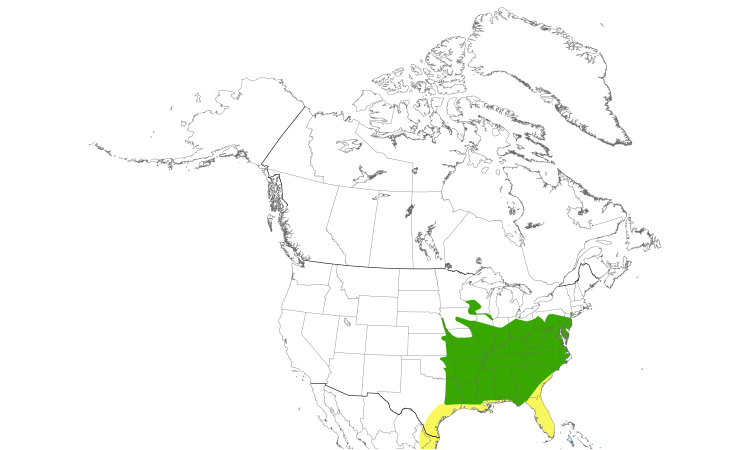 Range Map (North): Kentucky Warbler